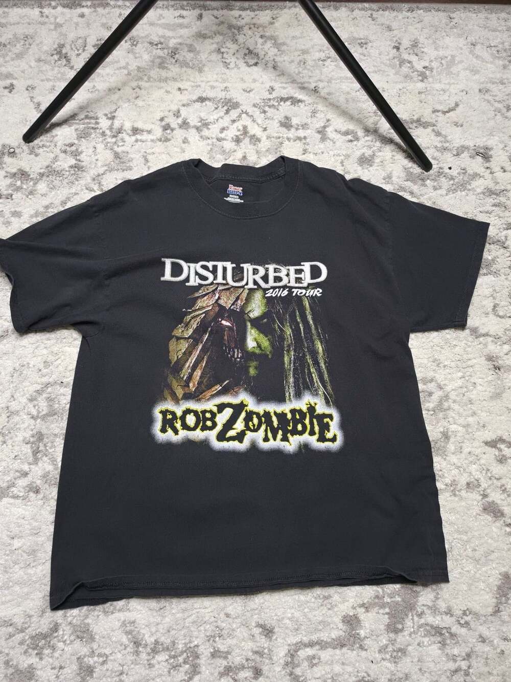 Hanes Disturbed Rob Zombie 2016 Tour Size XL Black T-Shirt